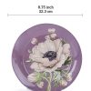 Purple Poppy Ceramic 12 pcs Dinnerware Set, Service for 4, Inclusive of 11 inch Dinner Plates, 8.75 inch Salad Plates and 35oz