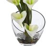 15.5in. Calla Lily and Grass Artificial Arrangement in Vase, Cream