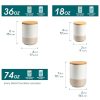 Sabine Ceramic Canister Set with Airtight Wood Lids - 3-Piece Kitchen Storage for Flour, Sugar, Coffee, Tea & Spices - Modern