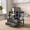 K Cup Holder Drawer - K Cup Storage Organizer, Coffee Pod Drawer with Hooks, Durable Iron-Wood Design, Space-Saving Coffee