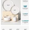 Dinnerware Sets 16 PCS, Stoneware Plates and Bowls Set, House Warming Wedding Present, Serve for 4 (10" Dinner Plates + 8" Salad