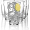 Set of 6 Clear Glass 20 Oz Curved Drinking Glassware Beverage Tumblers