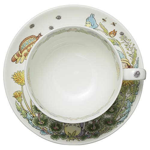 T97285A/4660-2 Milk Tea Cup & Saucer, 11.8 fl oz (325 cc), My Neighbor Totoro, Dandelion, Microwave Safe, 1 Guest, Bone China