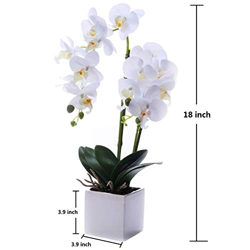 Orchids Artificial Fake Flowers with Vase for Table Centerpieces, Fake Orchids in Pots Orquideas Real Touch Flowers Large Vivid