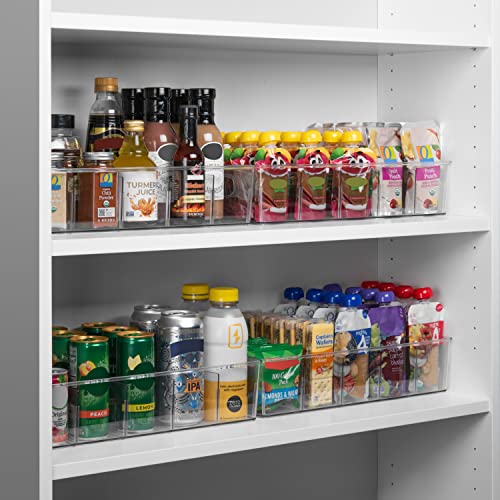 ClearSpace Plastic Pantry Organization and Storage Bins with Removable Dividers – 4 Pack XL Perfect Kitchen Organization or