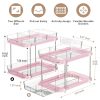2 Sets of 2-Tier Multi-Purpose Bathroom Under Sink Organizers and Storage, Stackable Kitchen Pantry Organization, Pull Out