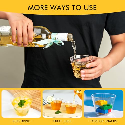 200 Pack 9 oz Clear Plastic Cups for Party, Disposable Clear Cup, Disposable Cups, Wine Glasses Cups, Plastic Cocktail Glasses