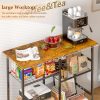 Kitchen Microwave Cart, Microwave Stand with Adjustable Shelf, Coffee Bar Stand Kitchen Baker's Rack with Wheels Rolling Storage