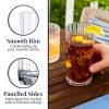 Faceted Clear Plastic Reusable Drinking Glasses (Set of 8) 14oz Rocks & 18oz Water Cups | BPA-Free Tumblers, Made in USA |
