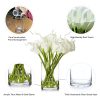 20 Pieces Real Touch Lilies Artificial Flowers with Vase, Faux Calla Lily Flowers Arrangement with Faux Water in Glass Vase for