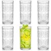 6 Pack 12 oz Romantic Water Glasses, Premium Drinking Glasses Tumblers for Beverages, Beer, Refreshments, Vintage Glassware Set