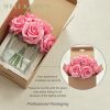 Rose Artificial Flowers in Vase with Faux Water, Silk Rose Table Centerpieces for Home Coffee Table Decor, Fake Roses Flower