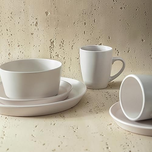 Albie 32-Piece Dinnerware Set Stoneware, White Speckled