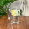 Set of 6 Clear Glass 20 Oz Curved Drinking Glassware Beverage Tumblers
