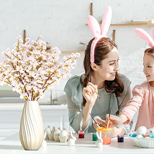 Set of 8 Silk Cherry Blossom Branches Cherry Blossom Tree Stems Long Stem Artificial Flowers for Tall Vase Flowers for Home