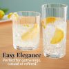 Faceted Clear Plastic Reusable Drinking Glasses (Set of 8) 14oz Rocks & 18oz Water Cups | BPA-Free Tumblers, Made in USA |