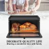 Bread Box for Kitchen Countertop Large Bread Box Farmhouse Bread Container Bread Storage with Window Bread Holder Black