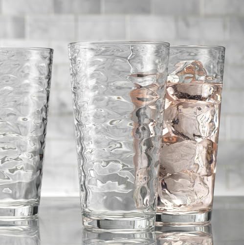 Drinking Glasses Set of 10 Highball Glass Cups, 17 Oz Cooler Glassware. Home and Bar Everyday Basic Drinkware Elegant Kitchen