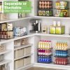 4 Pack Stackable Wire Baskets for Pantry Organizers and Storage, Pantry Baskets with Fixed Wooden Top, Fruit and Vegetable