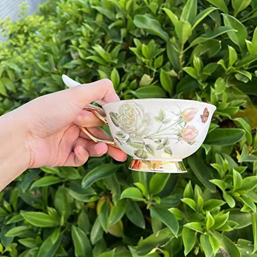 Honorable Coffee Cup Mug, Cappuccino, Tea Cup, with Saucer for Latte, Fine Bone Porcelain, Reactive Glaze, 6.8 Oz-1pcs (Elegant