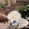 18 Pieces Rose Artificial Flowers in Vase, Artificial Flowers Arrangements in Vase with Faux Water for Dining Table Decoration,