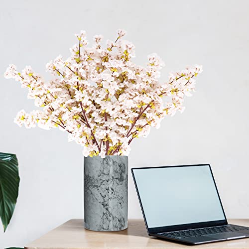 Set of 8 Silk Cherry Blossom Branches Cherry Blossom Tree Stems Long Stem Artificial Flowers for Tall Vase Flowers for Home