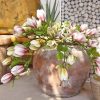 Magnolia Artificial Flowers Branches (Not Included Vase), Faux Fake 20 Heads Magnolias Stems Floral Arrangement Home Decor for