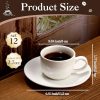 12 Set 2.7 OZ Porcelain Espresso Cups with Saucers White Ceramic Coffee Cups and Saucers Cappuccino Mug Latte Cup for Cafe Mocha