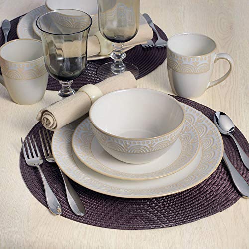 Amelia Cream 16-Piece Dinnerware Set, Service For 4