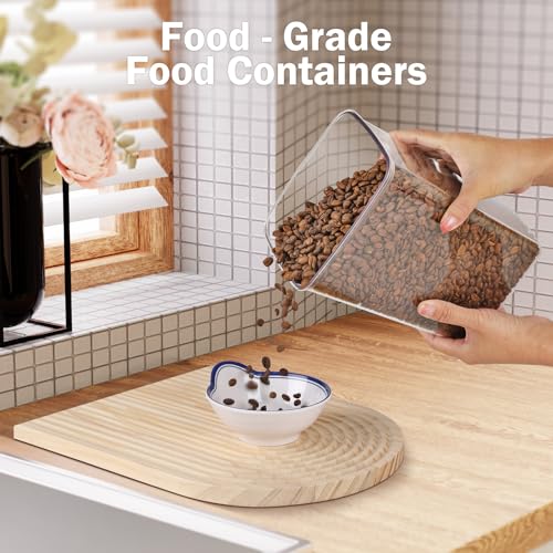 Pop Airtight Food Storage Containers Set with Lids, Large 4.2Qt/4L Food Containers with Scoop, Kitchen Pantry Organization and