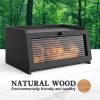 Bread Box for Kitchen Countertop Large Bread Box Farmhouse Bread Container Bread Storage with Window Bread Holder Black