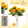 6 Sets Sunflowers Centerpieces for Tables Artificial Sunflower with Vase Rustic Faux Flower for Home Summer Spring Kitchen Decor