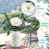 Artificial Flowers with Ceramic Vases, 58 Pcs Fake Plants and Flowers in Vases Set of 8,DIY Table Centerpieces for Wedding,Home