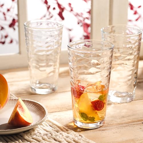 Drinking Glasses Set of 10 Highball Glass Cups, 17 Oz Cooler Glassware. Home and Bar Everyday Basic Drinkware Elegant Kitchen