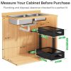 Under Sink Organizer, 2 Tier Pull out Cabinet Organizer Baskets with Mesh Sliding Drawers, Slide out Storage Shelf for Home,