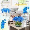 10 Pcs 36 Inch Blue Orchids Artificial Flowers Artificial Phalaenopsis Flowers Faux Orchid Stems Fake Flowers Arrangement for
