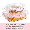 [10 Pack] Glass Meal Prep Containers, Food Storage Containers with Lids Airtight, Glass Lunch Boxes, Microwave, Oven, Freezer