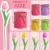 12 Pack Artificial Tulips Bulk with Metal Pots PU Faux Multicolor Tulip Flower in Vase Fake Floral Arrangement Bouquet for