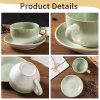 Porcelain Coffee Cup with Saucer Spoon, Vintage Design Ceramic Latte Art Cappuccino Barista Espresso Tea Cup with Saucer (11.6