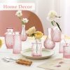 22 Pack Pink Flower Vase in Bulk,Mini Vintage Glass Bud Vases for Centerpieces,Wedding Decor,Party & Home Decaration,Mother's