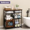 Coffee Bar Cabinet Station - Farmhouse Small Coffee Stand Station with Doors, Rustic Storage Organizer for Kitchen, Buffet