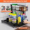 2 Pack Under Sink Organizers and Storage,Pull Out Cabinet Organizer,2-Tier Sliding Out Kitchen Basket Sink Shelf Cabinet