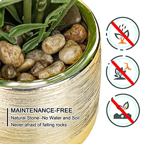 Artificial White Phalaenopsis Orchid Flower Arrangements Faux Orchid Flower in Gold Pot Orchid Centerpiece for Dining Room Table