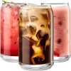 Set of 6 Can Shaped Margarita Drinking Glasses - 16oz Clear Cups for Cocktails, Iced Coffee, Tea, Soda, Whiskey and Beer