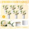 6 Sets Wedding Centerpiece for Table Decoration Artificial Fake Rose Flowers with Metal Vase, Faux Silk Rose Bouquet Floral