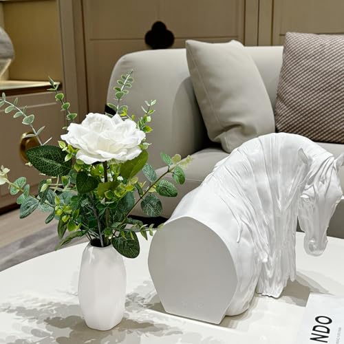 Artificial Flowers with Ceramic Vases, 58 Pcs Fake Plants and Flowers in Vases Set of 8,DIY Table Centerpieces for Wedding,Home