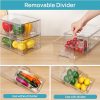 4 Pack Stackable Storage Drawers,Clear Acrylic Drawer Organizers with Handles, Easily Assemble for Fridge, Bathroom,Kitchen