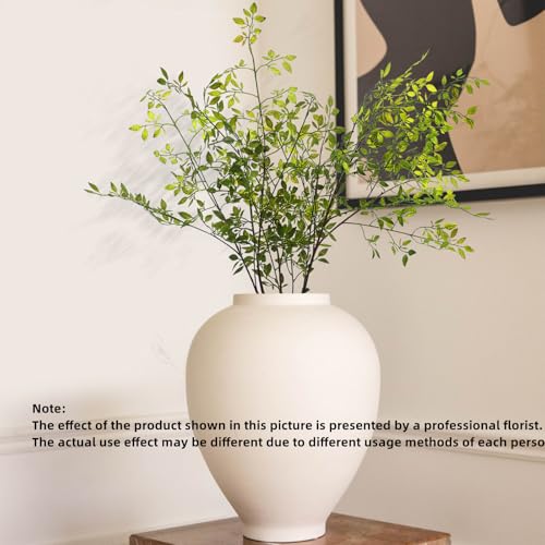 Artificial Plants,4PCS 43.3" Green Nandina Faux Branches for Vase,Faux Greenry Stems Fake Plants for Shop Garden Office Home