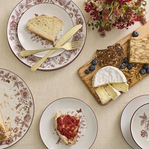 Esme 16-Piece Dinnerware Set Porcelain, Plates and Bowls Set, Dish Set for 4, Cereal and Pasta Bowls, Microwave and Dishwasher