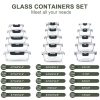 30 Pieces Glass Food Storage Containers Set, Glass Meal Prep Containers Set with Snap Locking Lids, Airtight lunch Containers